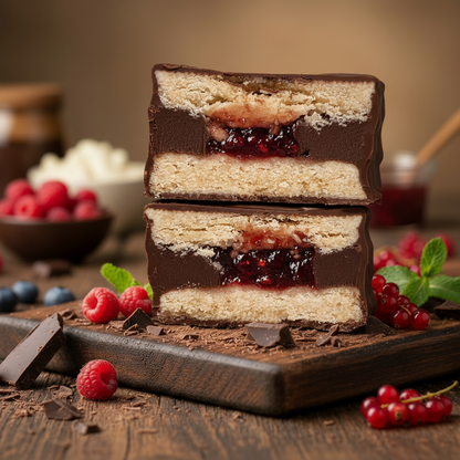 ALFAJOR DARK CHOCOLATE AND BERRIES